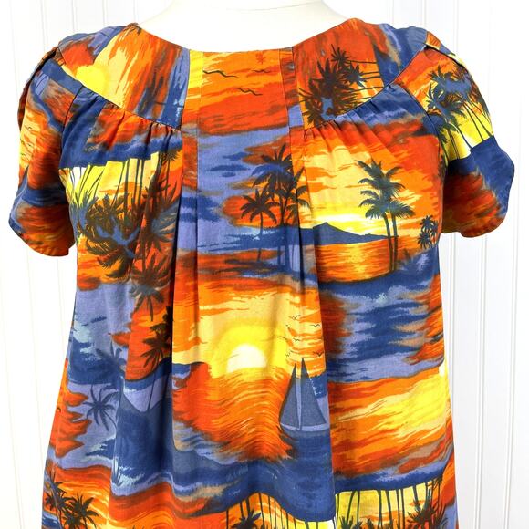 VTG Pacific Isle Creations of Hawaii Womens 20 Muu Muu Dress Sunset Tropical USA - Picture 5 of 11